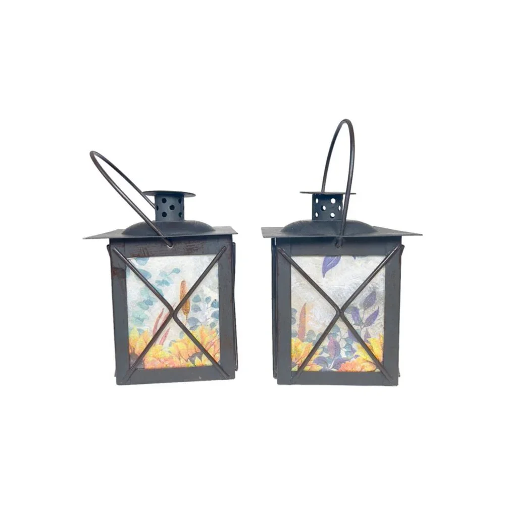 Artisan Crafted Metal Lantern Decoupaged with Sunflower Paper and  Hand Painted - Picture 9 of 12